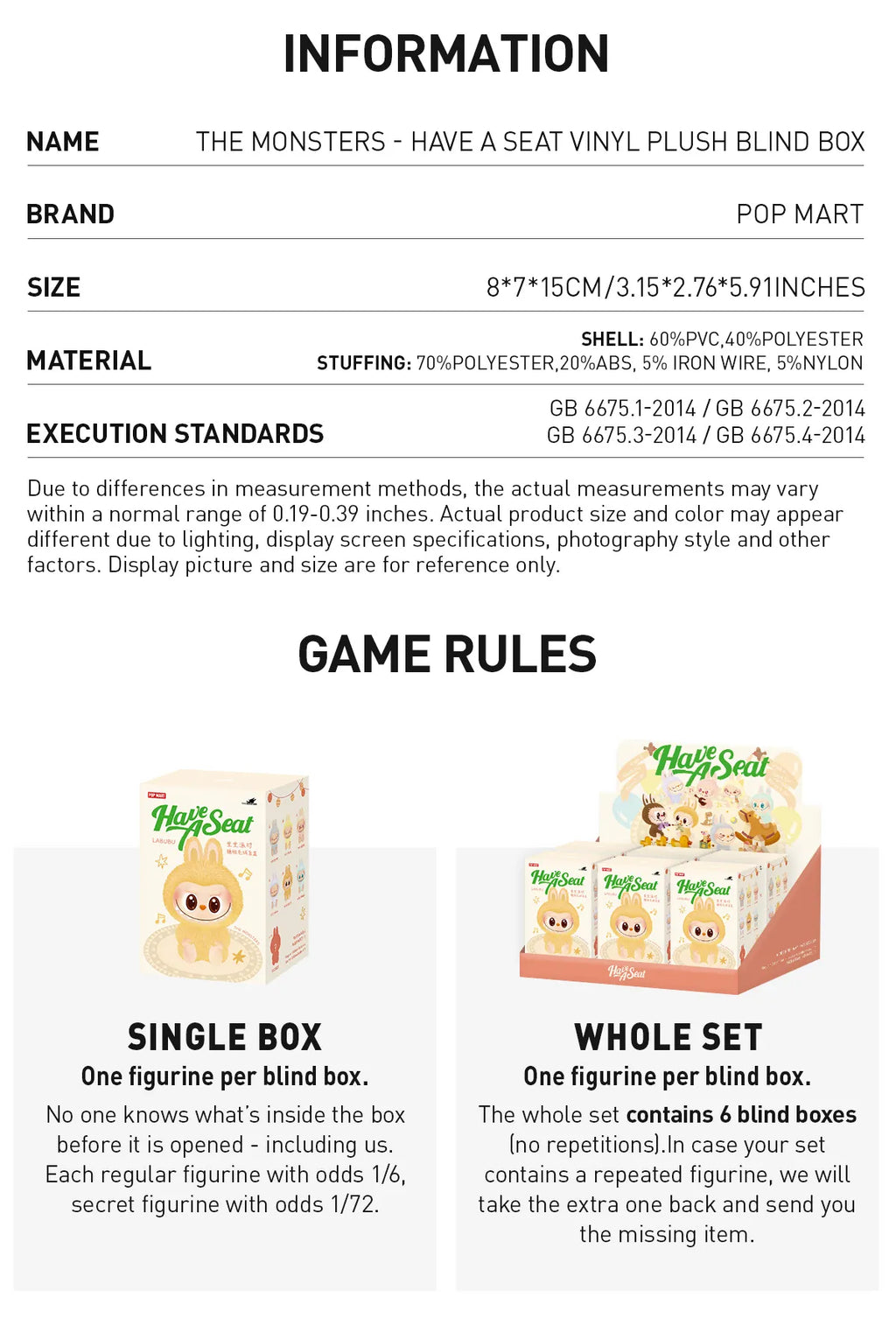 Pop Mart Labubu Have a Seat Blind Box